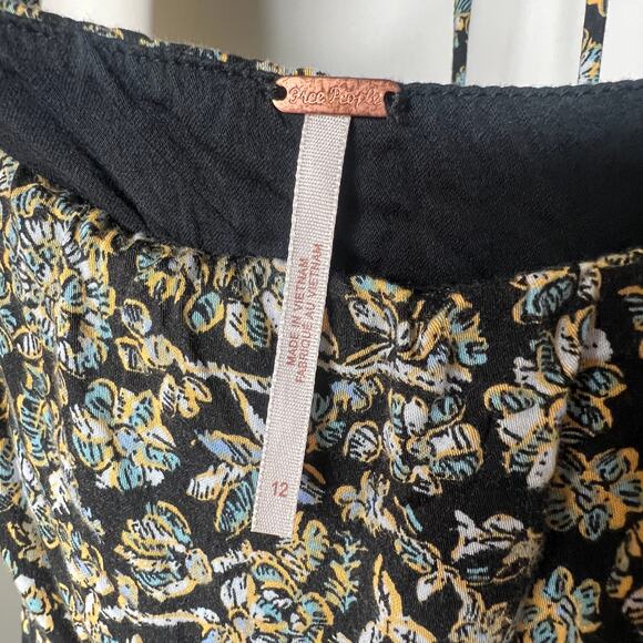 Free People Boheme Floral Long Sleeve Mini Dress Size 12 - Picture 6 of 9